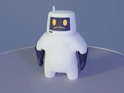 Friendly robot for games Low-poly 3D model