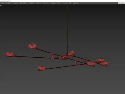 Pendant light BRANCHING DISC 08 07 Low-poly 3D model
