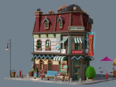 Cartoon House 15 3D model