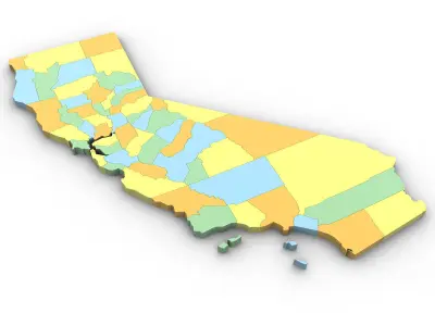 California Political Map 3D model