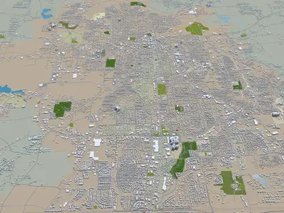 Tyler Texas USA 35km Low-poly 3D model