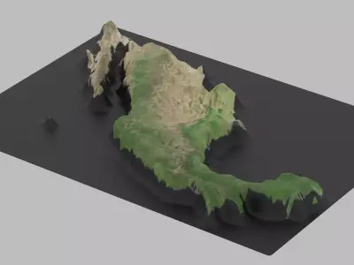 Mexico Map Country Low-poly 3D model