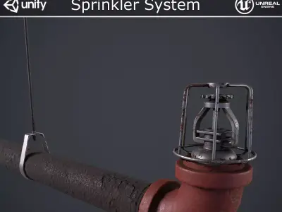 Modular Sprinkler System Low-poly 3D model