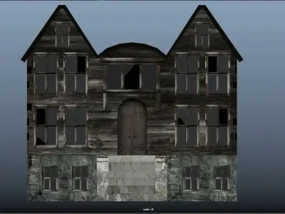 Abandoned house Low-poly 3D model