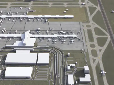 Salt Lake City Airport - 3D Model Low-poly 3D model