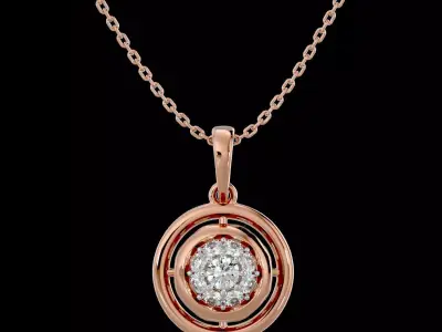 Light Minimalist Diamond Pendant Necklace 3D print model