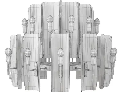 Tiled glass chandelier Low-poly 3D model