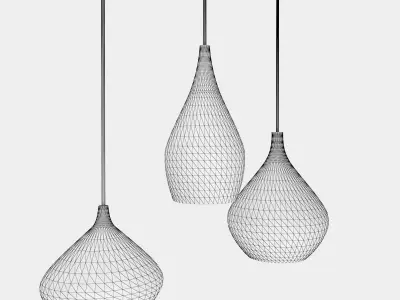 Round glass pendant light 3D model