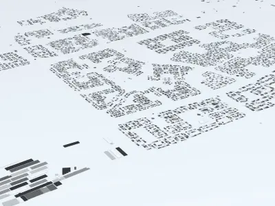 Kuwait City Area Streets and Buildings 3D model