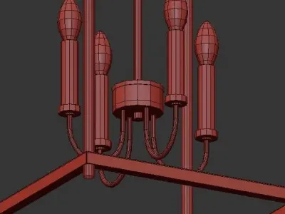 Rectangle Farmhouse Hanging Light 3D model