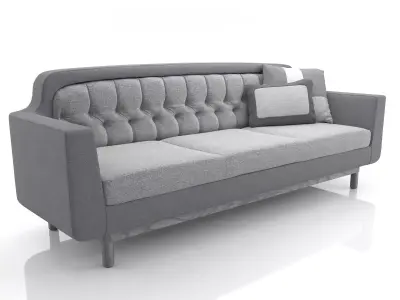 Onkel seater sofa in mustard 3D model