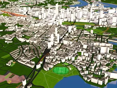 Sydney 3d City Australia October 2020 GIS data  Low-poly 3D model