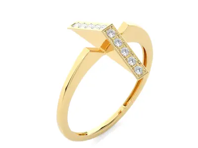 Light Minimalist Diamond Ring 3D print model