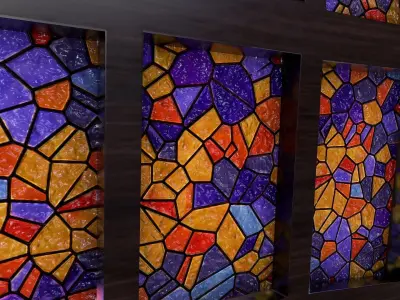 Low Poly Gothic Windows  Free low-poly 3D model