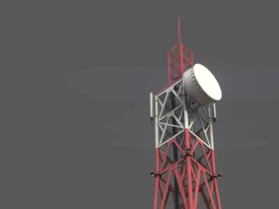 Radio Tower Low-poly 3D model