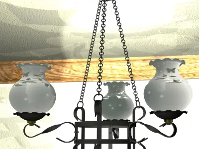 Wrought-iron chandelier 3D model