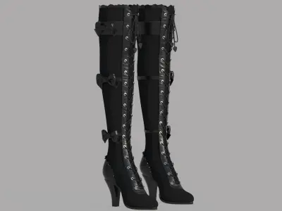 Lolita Boots Low-poly 3D model