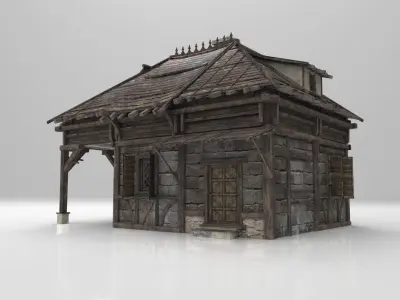 Medieval house fantasy 04 Low-poly 3D model