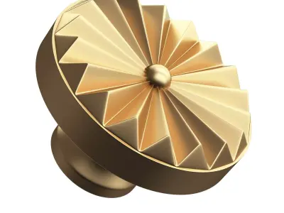 Classic Door Handle 01 Gold Low-poly 3D model