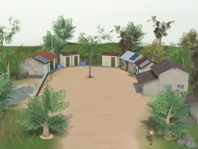 RuralVillageSet Free low-poly 3D model