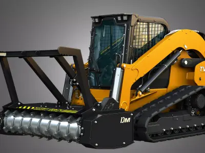 TV620B Compact Track Loader - Drum Mulcher 3D model