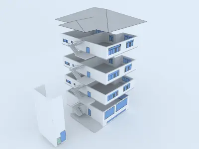 Modern building  3D  3D model