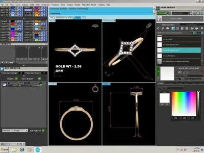 Diamond Ring For Women 3d Print Model 3D print model 26