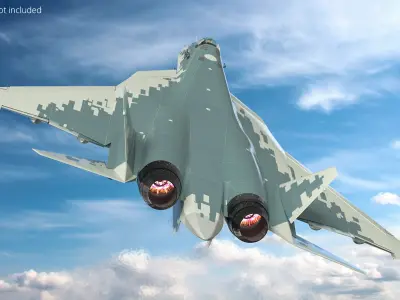  Su57 Stealth Jet Fighter Vehicle Grey Camo 