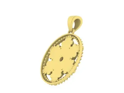 Flower Diamond Gold Pendant Design 3D print model