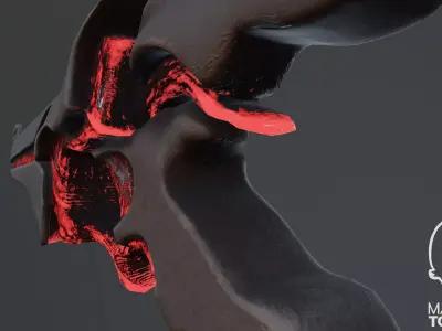 Last Day - Biomechanical Sci-Fi Organic Pistol - Game Ready Low-poly 3D model