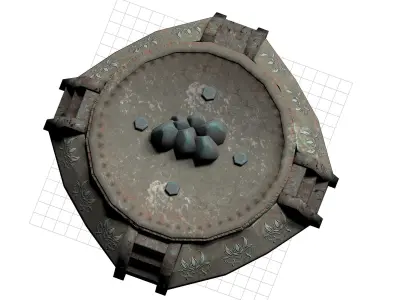 Lowpoly Respawn altar fighting platform Low-poly 3D model