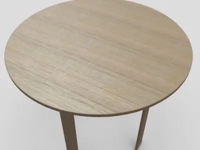 Table 4 round with two legs Low-poly 3D model