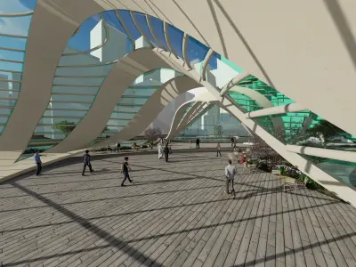 Double Curved Pavilion 3D model