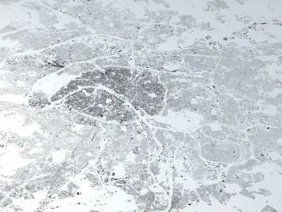 Greater Paris Streets and Buildings  3D model