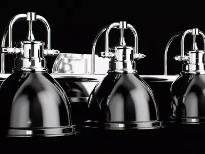 Golden Lighting 3602 BA3 Chrome Black 3D model