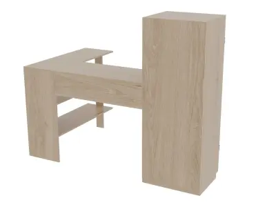 computer desk 1 Low-poly 3D model