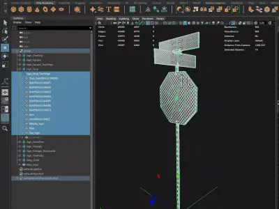 Pack 10 Traffic Signs  No Textures version Free low-poly 3D model
