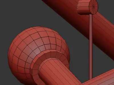 Triple pendant light with balls 3D model