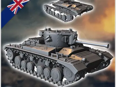 Valentine Mark Mk IX infantry tank - UK United WW2 Kingdom Briti 3D print model