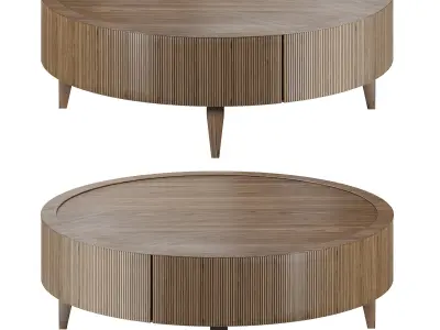 REEDED ROUND COCKTAIL TABLE by bakerfurniture 3D model