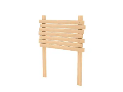 wooden signboard 3D model 3