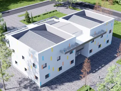 kindergarten Low-poly 3D model