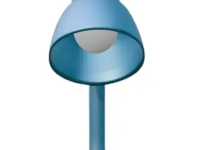 Desk Lamp blue-red Low-poly 3D model  Texture
