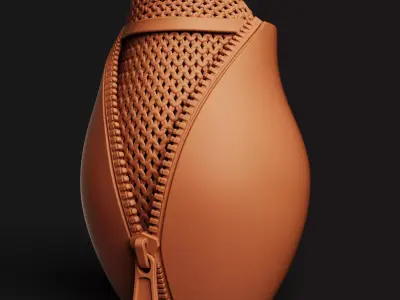 Unzipped Geometric Vase  Modern Architectural Planter 3D print model