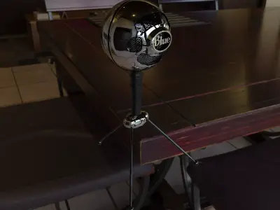 Blue Snowball Microphone model- Hard Surface Modeeling Free 3D model