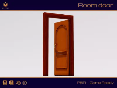 Room door Low-poly 3D model purchase