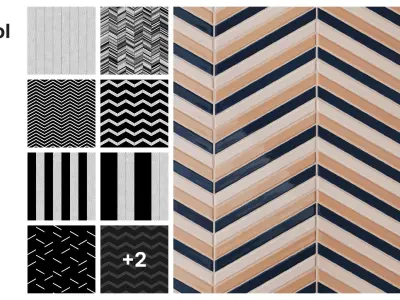 Mini Chevron Tile in Stacked Layout Texture