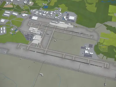 Huntsville Airport Low-poly 3D model