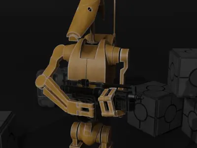 Clone wars style B1 Battle Droid Low-poly 3D model