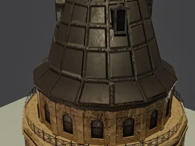 Stylized Galata Towers Low-poly 3D model